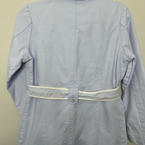 Arizona Jean Co Girls Large Trench Coat Jacket Light Purple Button Up Lined - Picture 4 of 14